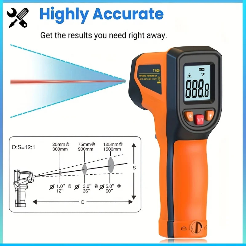 Industrial Laser Temperature Sensor - -50 ~ 600 ° C Digitale