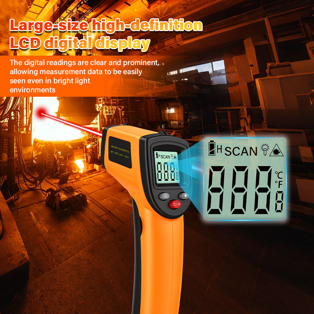 Industrial Laser Temperature Sensor - Digitale infraroodthermometer Contactloze thermometer Industriële precisie-laser-temperatuurmeter