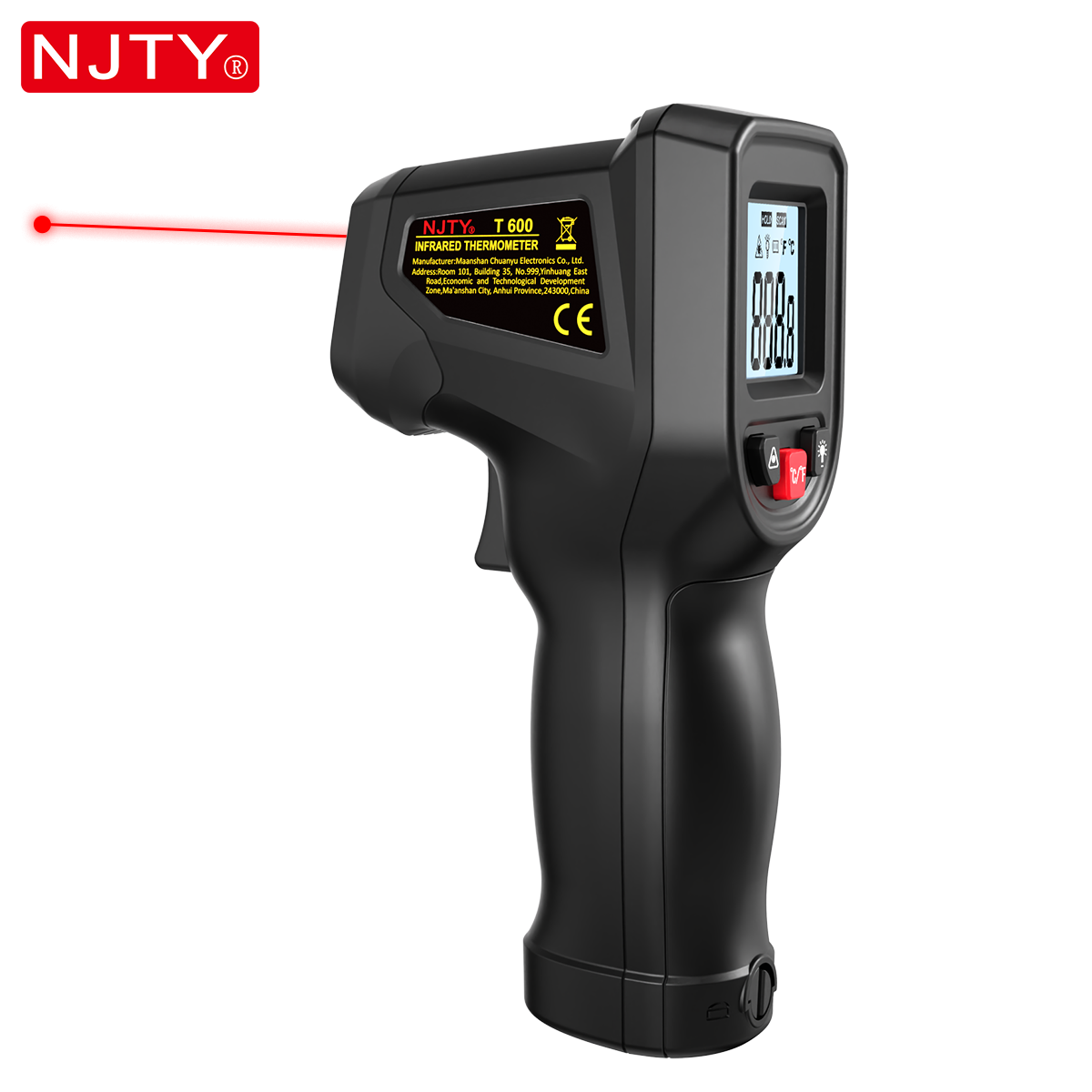 Industrial Laser Temperature Sensor - NJTY T600 Infraroodthermometerpistool Contactloos -58 °