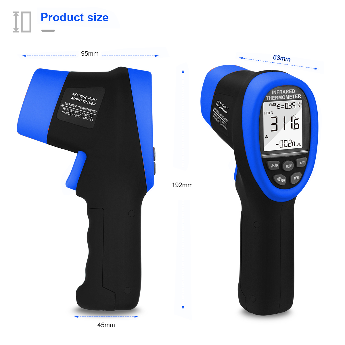 HoldPeak Infrarood Thermometer - Industrial Laser Temperature Sensor recensie en prijs