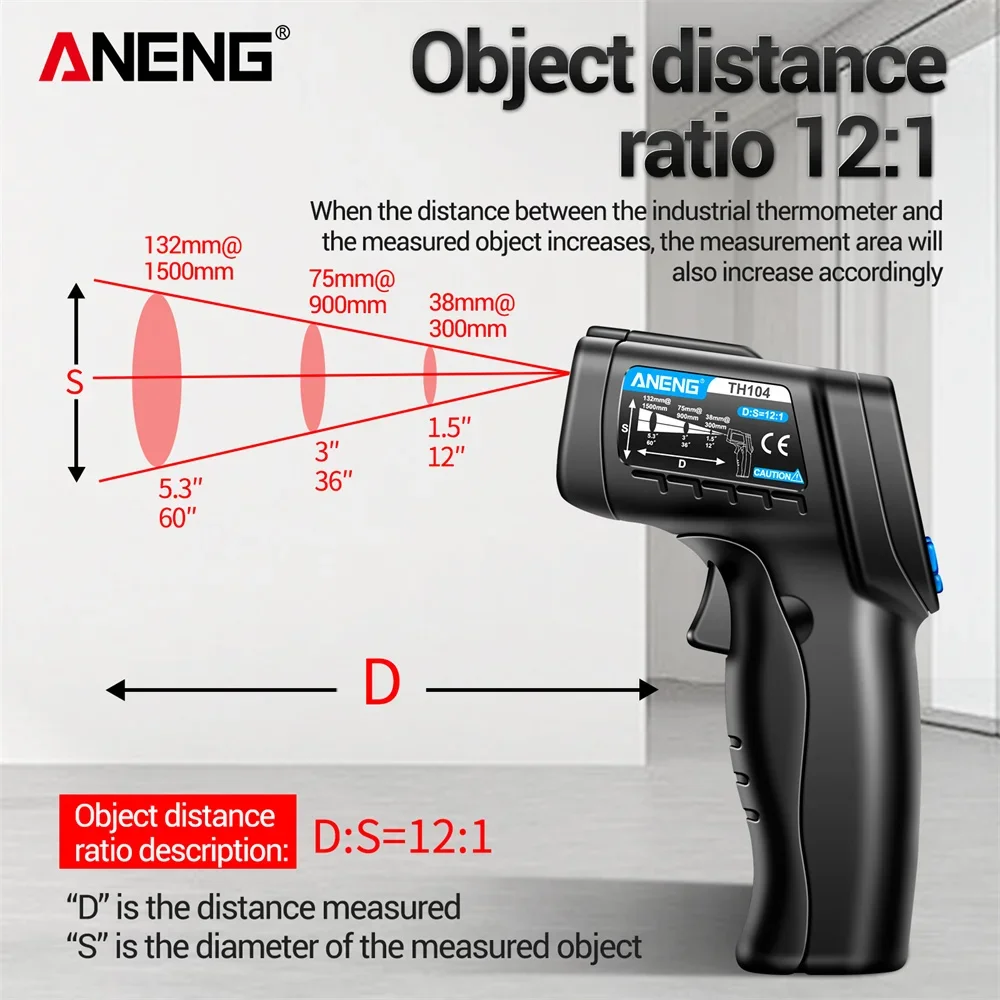ANENG TH104 Infrarood Handheld - Industrial Laser Temperature Sensor recensie en prijs